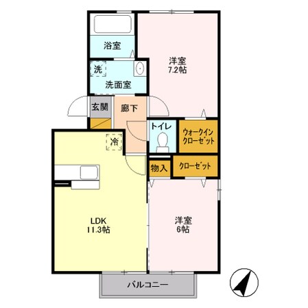 宇都宮駅 バス15分  東高校前バス停下車：停歩2分 2階の物件間取画像